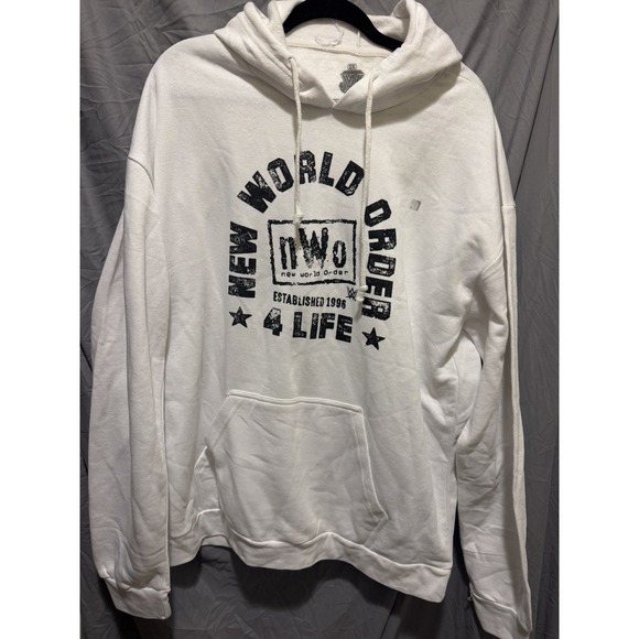 WWE Other - WWE NWO Hoodie Mens 2XL White New World Order 4 Life Wrestling Sweatshirt New